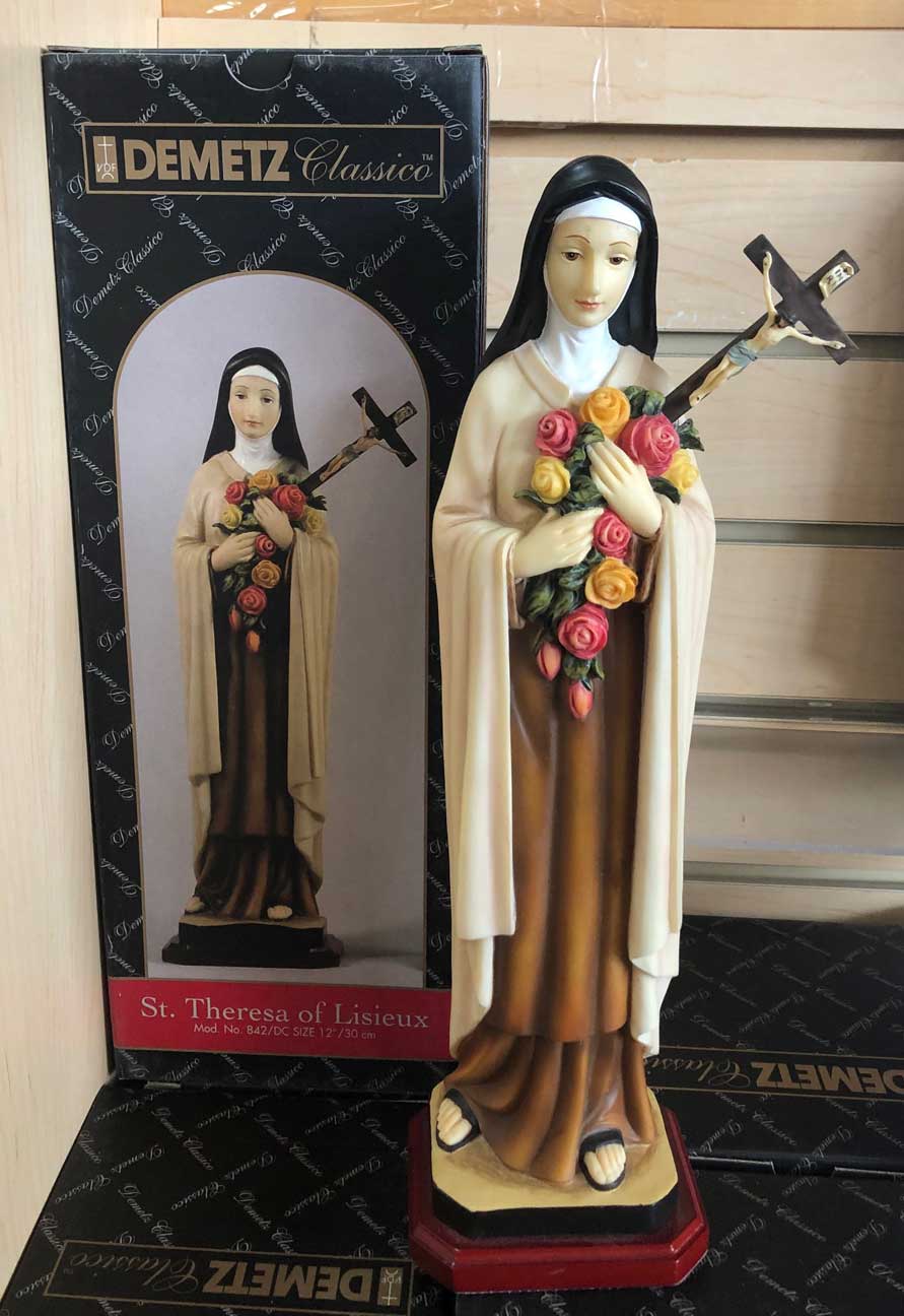 11 inch St Terese Florentine Collection statue flowers cross rosary shops St terese